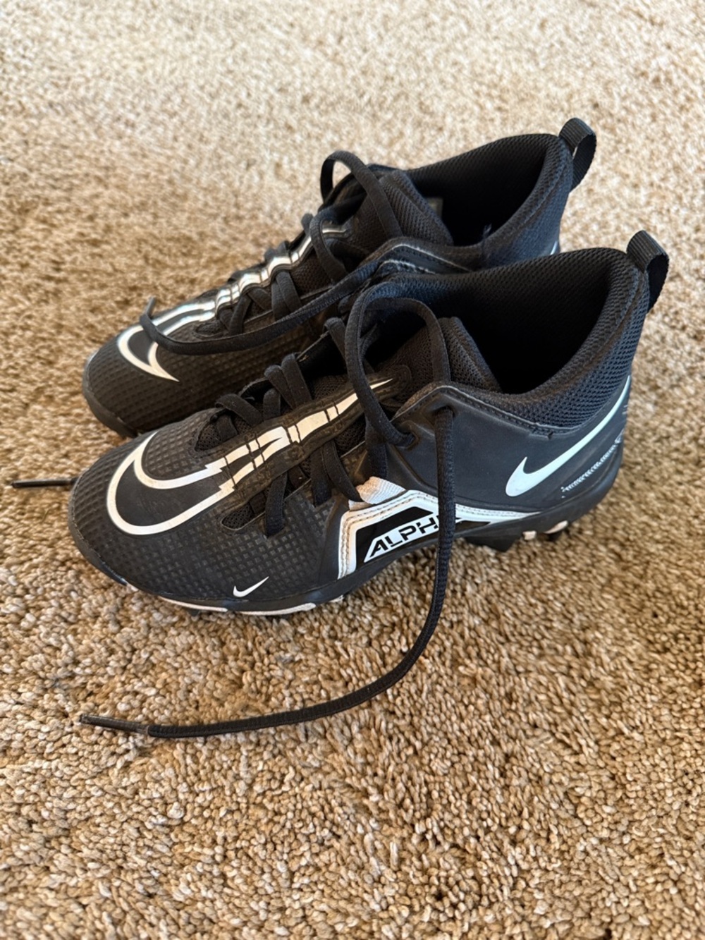 Nike Kids Black and White Alpha Turf Sneakers